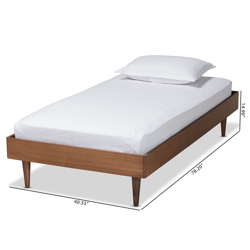 Baxton Studio Rina Ash Walnut Finished Wood Twin Size Platform Bed Frame