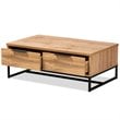 Baxton Studio Franklin Oak Brownand Black 2-Drawer Coffee Table