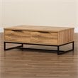 Baxton Studio Franklin Oak Brownand Black 2-Drawer Coffee Table