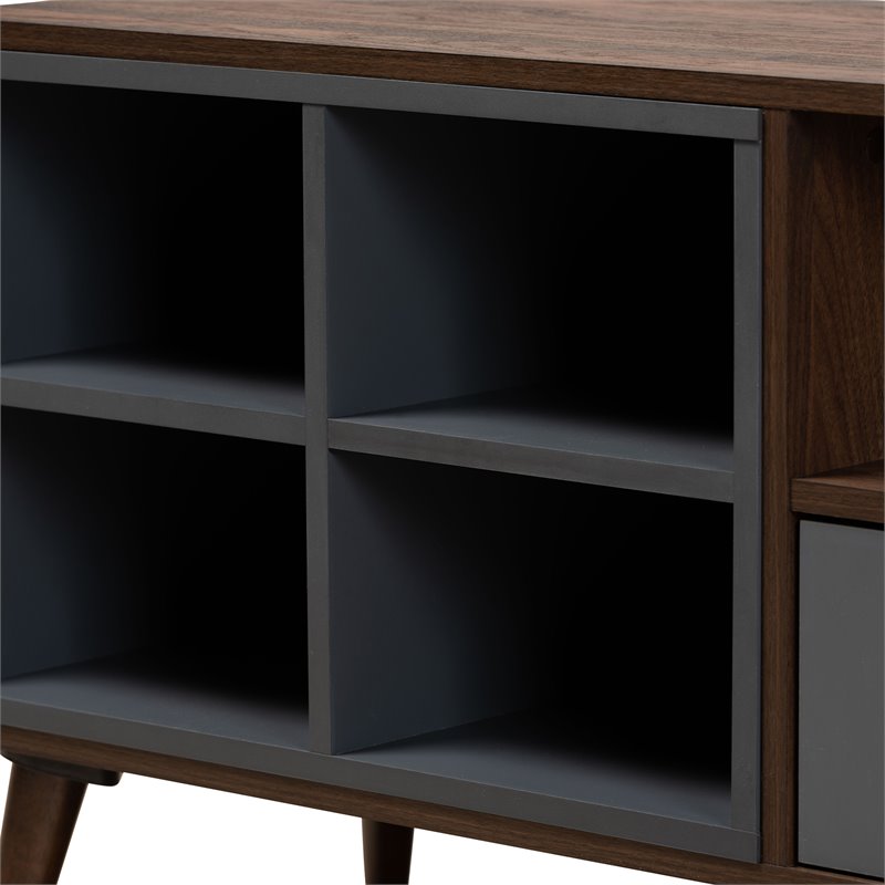 Baxton Studio Garrick Walnut Brown Finished Wood 1-Drawer TV Stand