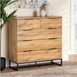 Baxton Studio Franklin 5-Drawer Engineered Wood Bedroom Chest in Oak Brown/Black