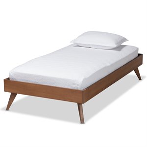 Baxton Studio Lissette Ash Walnut Finished Wood Twin Size Platform Bed Frame