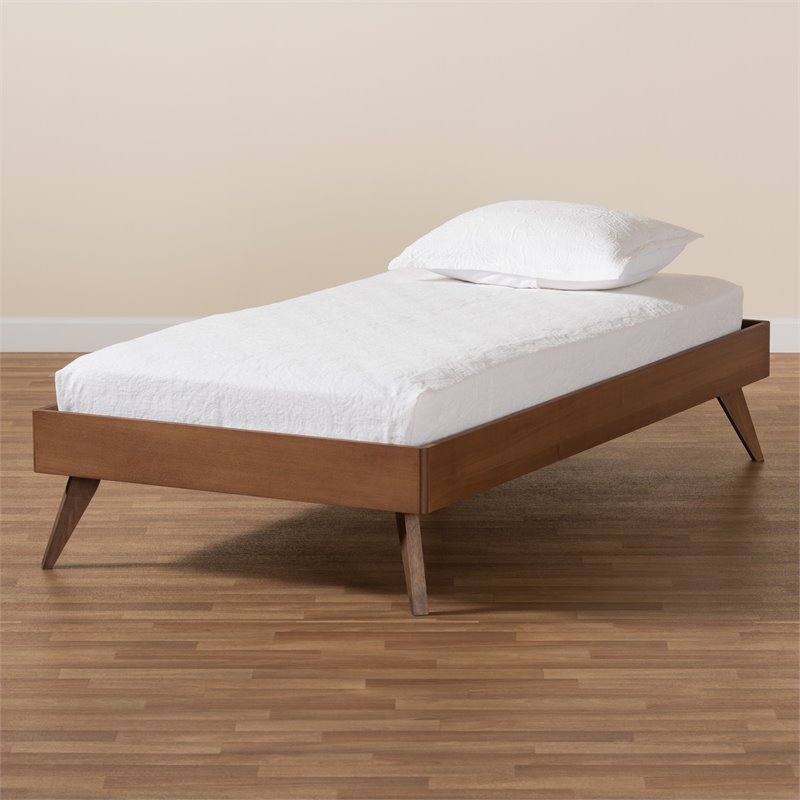 Baxton Studio Lissette Ash Walnut Finished Wood Twin Size Platform Bed Frame