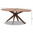 Baxton Studio Monte Modern Walnut Brown Finished Wood 71-Inch Oval Dining Table