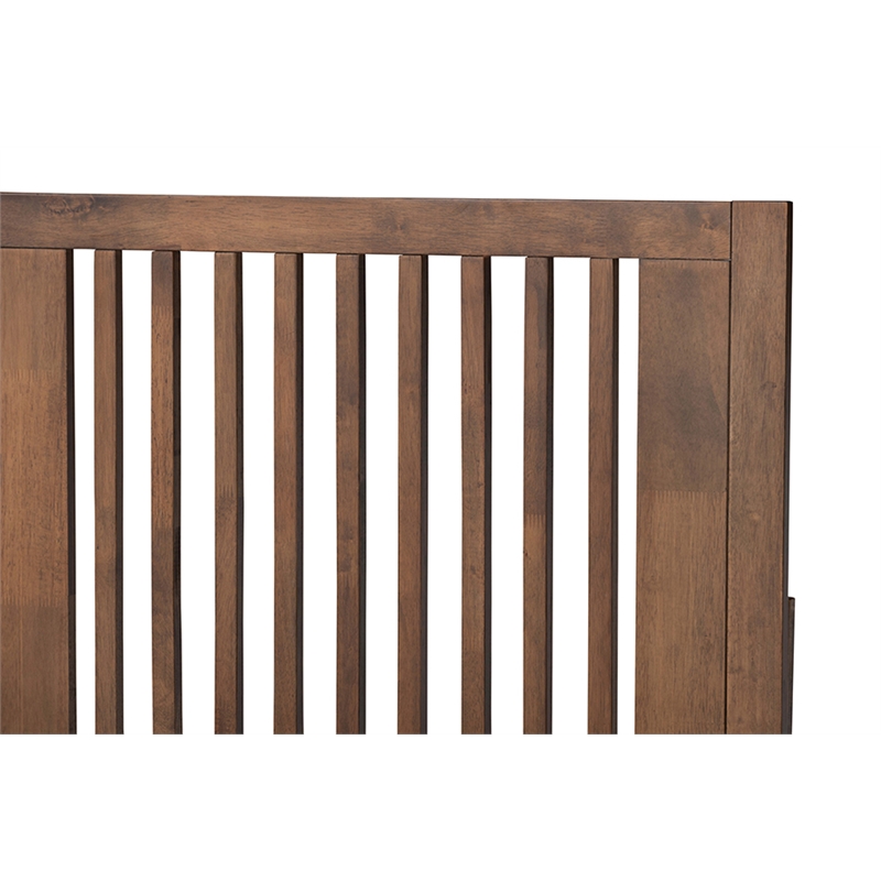 Baxton Studio Kioshi Ash Walnut Finished Wood Queen Size Platform Bed