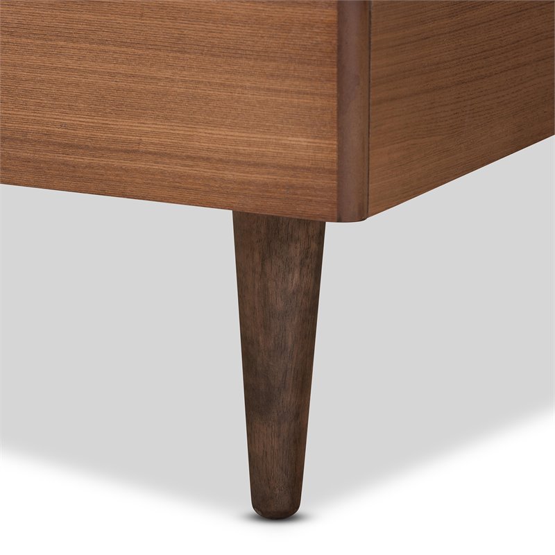 Baxton Studio Nicola Ash Walnut Finished Wood Twin Size Platform Bed