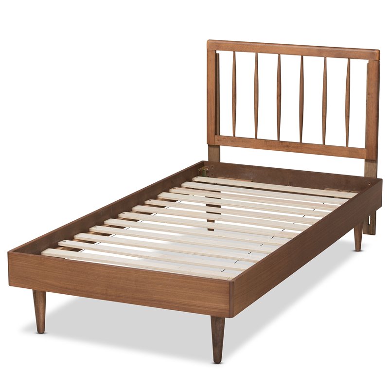 Baxton Studio Sora Ash Walnut Finished Wood Twin Size Platform Bed