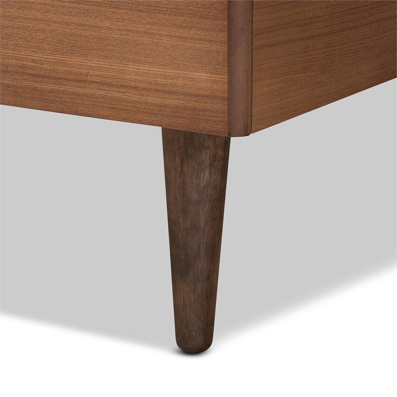 Baxton Studio Sora Ash Walnut Finished Wood Twin Size Platform Bed