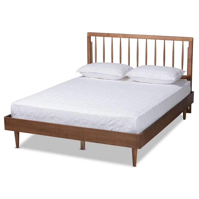 Baxton Studio Sora Ash Walnut Finished Wood Full Size Platform Bed