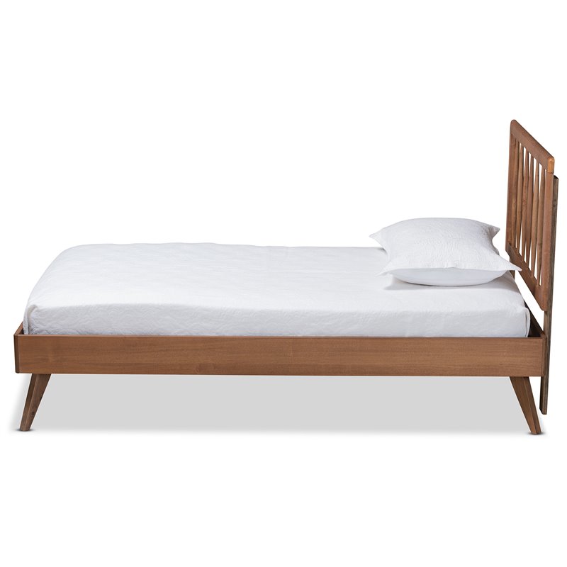 Baxton Studio Toru Ash Walnut Finished Wood Twin Size Platform Bed