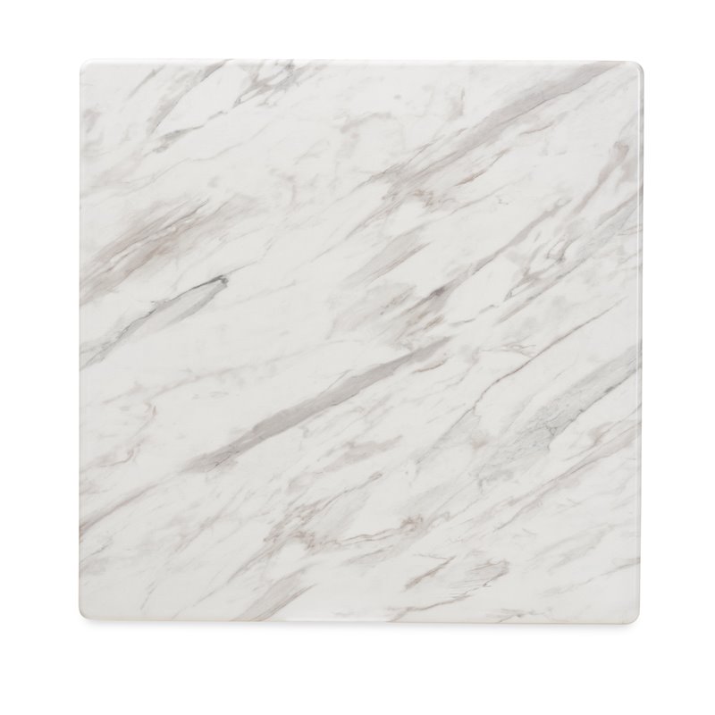 Baxton Studio Brown Wood 5-Piece Dining Set with Faux Marble Dining Table