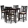 Baxton Studio Fenton Brown Finished Wood 5-Piece Pub Set
