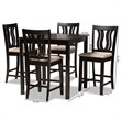 Baxton Studio Fenton Brown Finished Wood 5-Piece Pub Set
