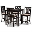 Baxton Studio Gervais Brown Finished Wood 5-Piece Pub Set
