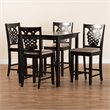 Baxton Studio Gervais Brown Finished Wood 5-Piece Pub Set