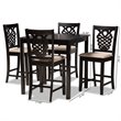Baxton Studio Gervais Brown Finished Wood 5-Piece Pub Set