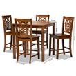 Baxton Studio Gervais Walnut Brown Finished Wood 5-Piece Pub Set