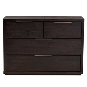 baxton studio titus dark brown finished wood 4-drawer dresser