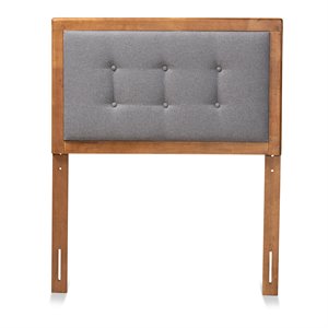 Baxton Studio Sarine Dark Grey and Brown Finished Wood Twin Size Headboard