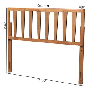 Baxton Studio Duncan Walnut Finished Wood Queen Size Headboard