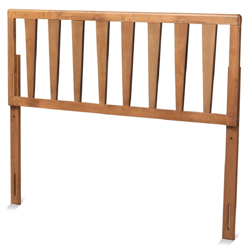 Baxton Studio Duncan Engineered Wood Slatted King Headboard in Ash Walnut