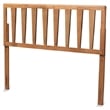 Baxton Studio Duncan Engineered Wood Slatted King Headboard in Ash Walnut