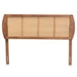 Baxton Studio Harris Walnut Finished Wood and Rattan King Size Headboard