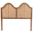 Baxton Studio Hazel Walnut Finished Wood and Rattan Full Size Arched Headboard