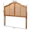 Baxton Studio Iris Walnut Finished Wood and Rattan King Size Arched Headboard