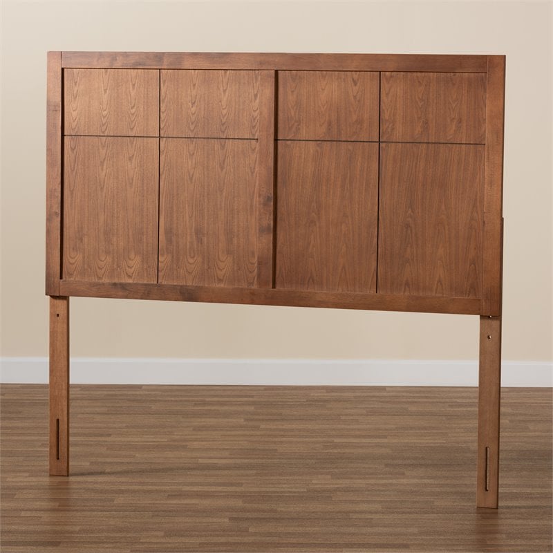 Baxton Studio Monroe Walnut Finished Wood Queen Size Headboard
