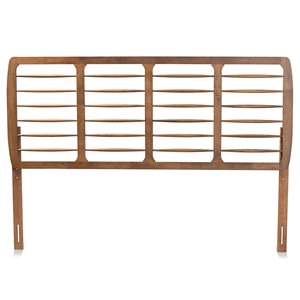 Baxton Studio Carolyn Ash Walnut Finished Wood King Size Headboard