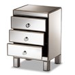Baxton Studio Ewan Contemporary Glam and Luxe Mirrored 3-Drawer End Table