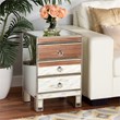 Baxton Studio Ewan Contemporary Glam and Luxe Mirrored 3-Drawer End Table
