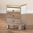 Baxton Studio Ewan Contemporary Glam and Luxe Mirrored 3-Drawer End Table