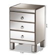 Baxton Studio Ewan Contemporary Glam and Luxe Mirrored 3-Drawer End Table