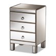 Baxton Studio Ewan Contemporary Glam and Luxe Mirrored 3-Drawer End Table