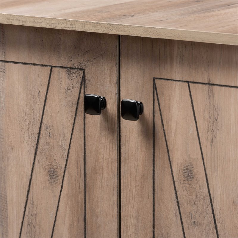 Baxton Studio Derek Natural Oak Finished Wood 1-Drawer Shoe Cabinet