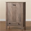 Baxton Studio Derek Natural Oak Finished Wood 1-Drawer Shoe Cabinet