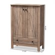 Baxton Studio Derek Natural Oak Finished Wood 1-Drawer Shoe Cabinet