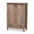Baxton Studio Derek Natural Oak Finished Wood 1-Drawer Shoe Cabinet
