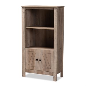 baxton studio derek natural oak finished wood 3-tier bookcase
