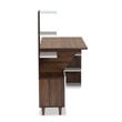 Baxton Studio White and Brown Finished Wood Storage Computer Desk with Shelves