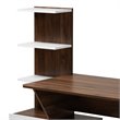 Baxton Studio White and Brown Finished Wood Storage Computer Desk with Shelves