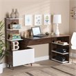 Baxton Studio White and Brown Finished Wood Storage Computer Desk with Shelves