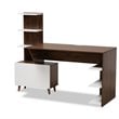 Baxton Studio White and Brown Finished Wood Storage Computer Desk with Shelves