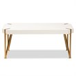 Baxton Studio Kassa Gold Metal and White Finished Wood Coffee Table