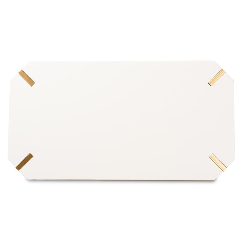Baxton Studio Kassa Gold Metal and White Finished Wood Coffee Table