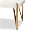 Baxton Studio Kassa Gold Metal and White Finished Wood Coffee Table