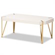 Baxton Studio Kassa Gold Metal and White Finished Wood Coffee Table