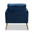 Baxton Studio Leland Navy Blue Gold Finished Armchair